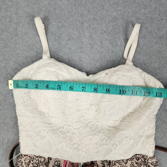 Lily Rose Dress Size XS Maxi Crochet Top Adjustable Straps Padded Cups Belted - Picture 10 of 12